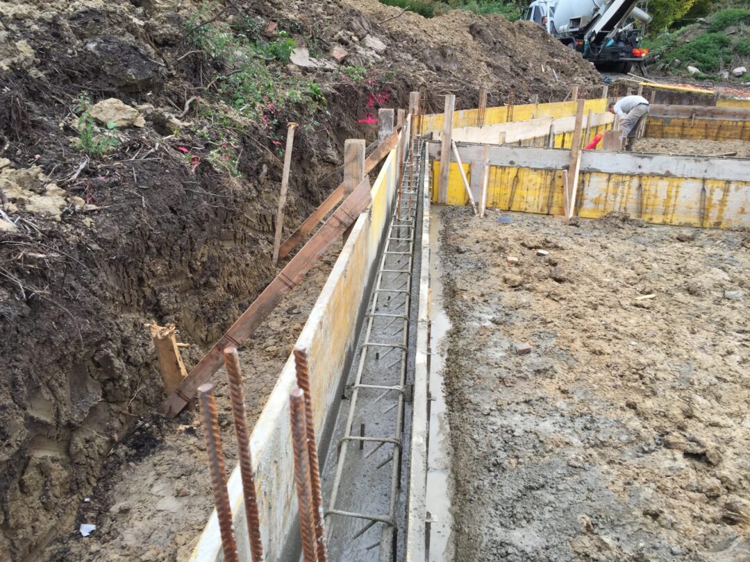 Réalisation de maçonnerie sur chantier